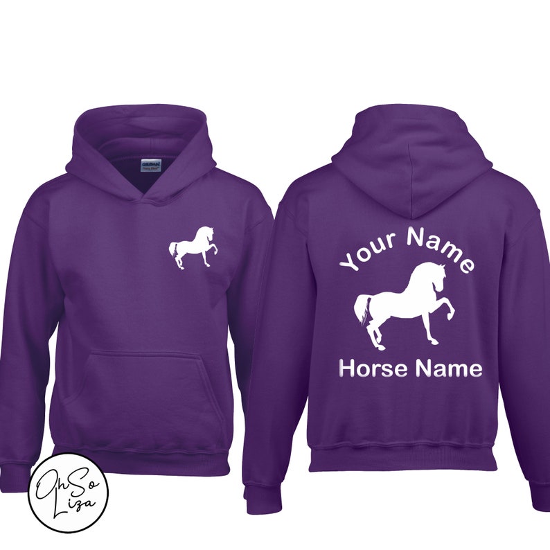 Personalised Horse Riding Hoodie Horse Gifts for Girls Personalised Hoodie Equestrian Gift Personalized Hoodie Pony Club Gift Pink image 9