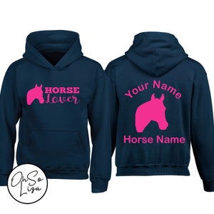 Personalised Horse Riding Hoodie Horse Lover Hoodie Equestrian Gift Personalized Hoodie Pony Club Gift Pink Barn Yard Ride out image 2