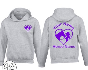 Personalised Horse Riding Hoodie - Horse Gifts for Girls -Personalised Hoodie - Equestrian Gift - Personalized Hoodie - Cow Girl - Rodeo
