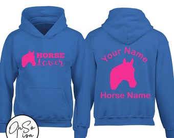 Personalised Horse Riding Hoodie - Horse Lover Hoodie - Equestrian Gift - Personalized Hoodie - Pony Club Gift -Pink - Barn Yard - Ride out