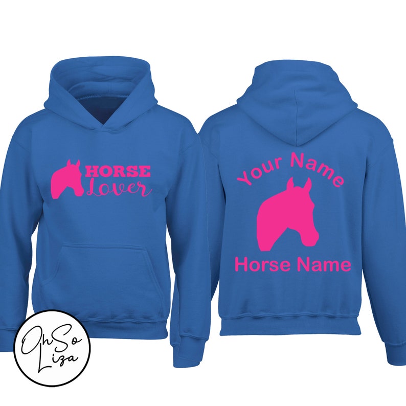 Personalised Horse Riding Hoodie Horse Lover Hoodie Equestrian Gift Personalized Hoodie Pony Club Gift Pink Barn Yard Ride out image 1