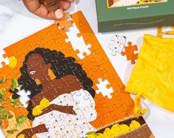 This Kitchen Is For Laughing Puzzle | 100 Pieces | Mini Self-Care Activity | African American Puzzle | Birthday and Christmas Gift