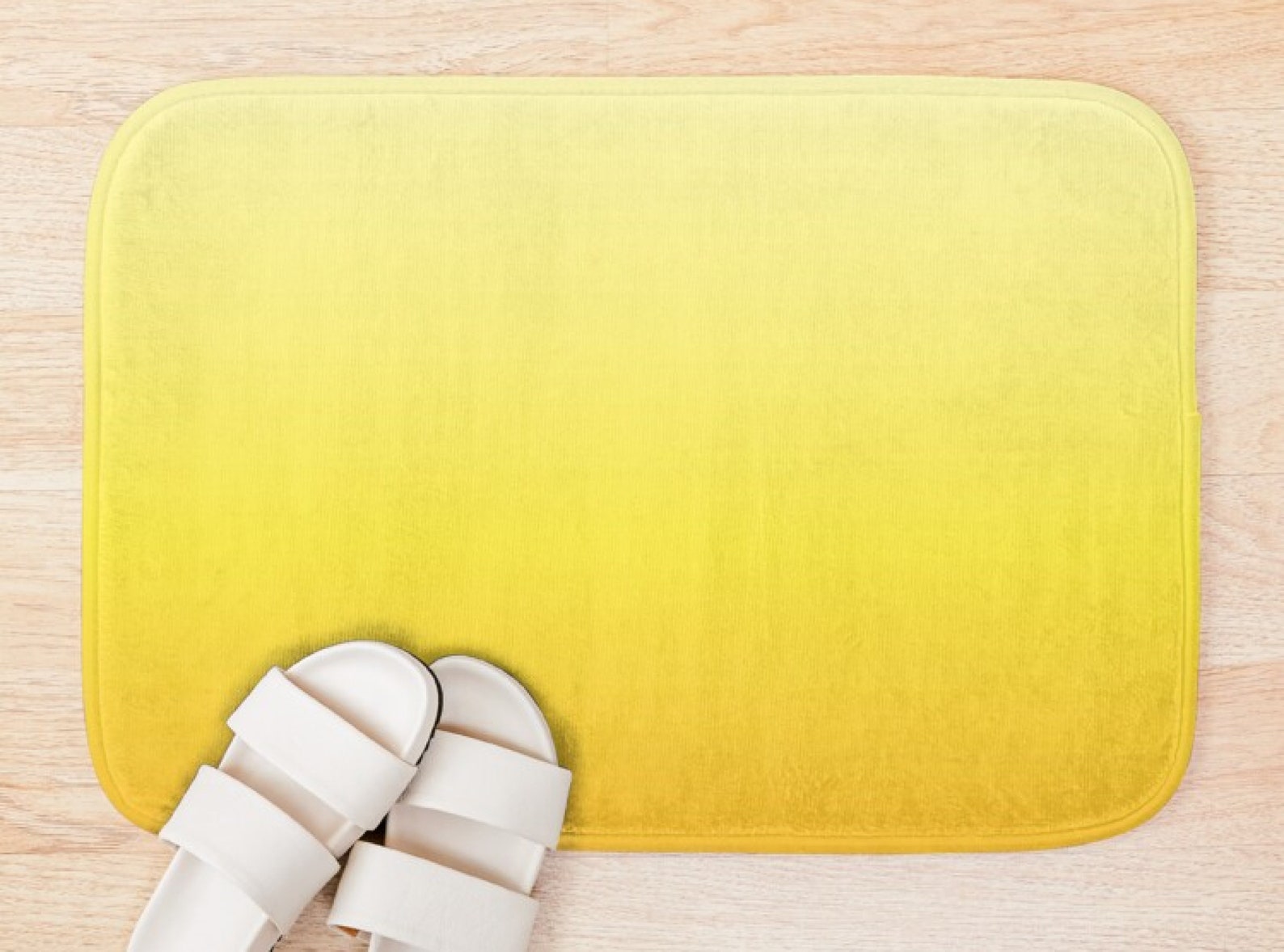 Yellow Bath Mat Striped Memory Foam Bath Mats Cute Small Etsy