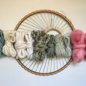 Large Circular Loom Kit - Weaving - Pink and Green