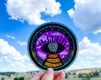 Holografische sticker Trippy derde oog
