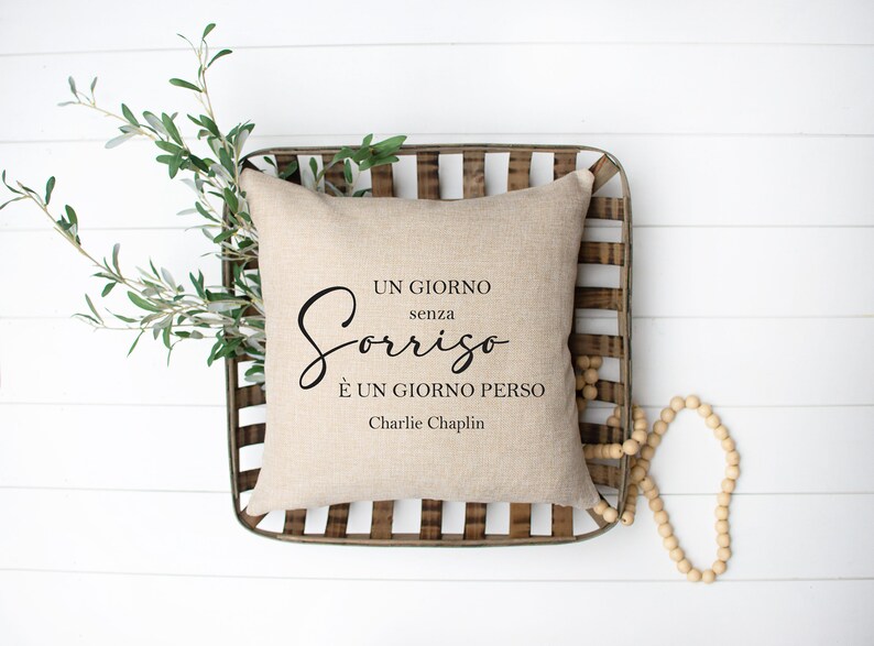 Italian Pillowcase Italian Quote Cushion Italian Gift Etsy