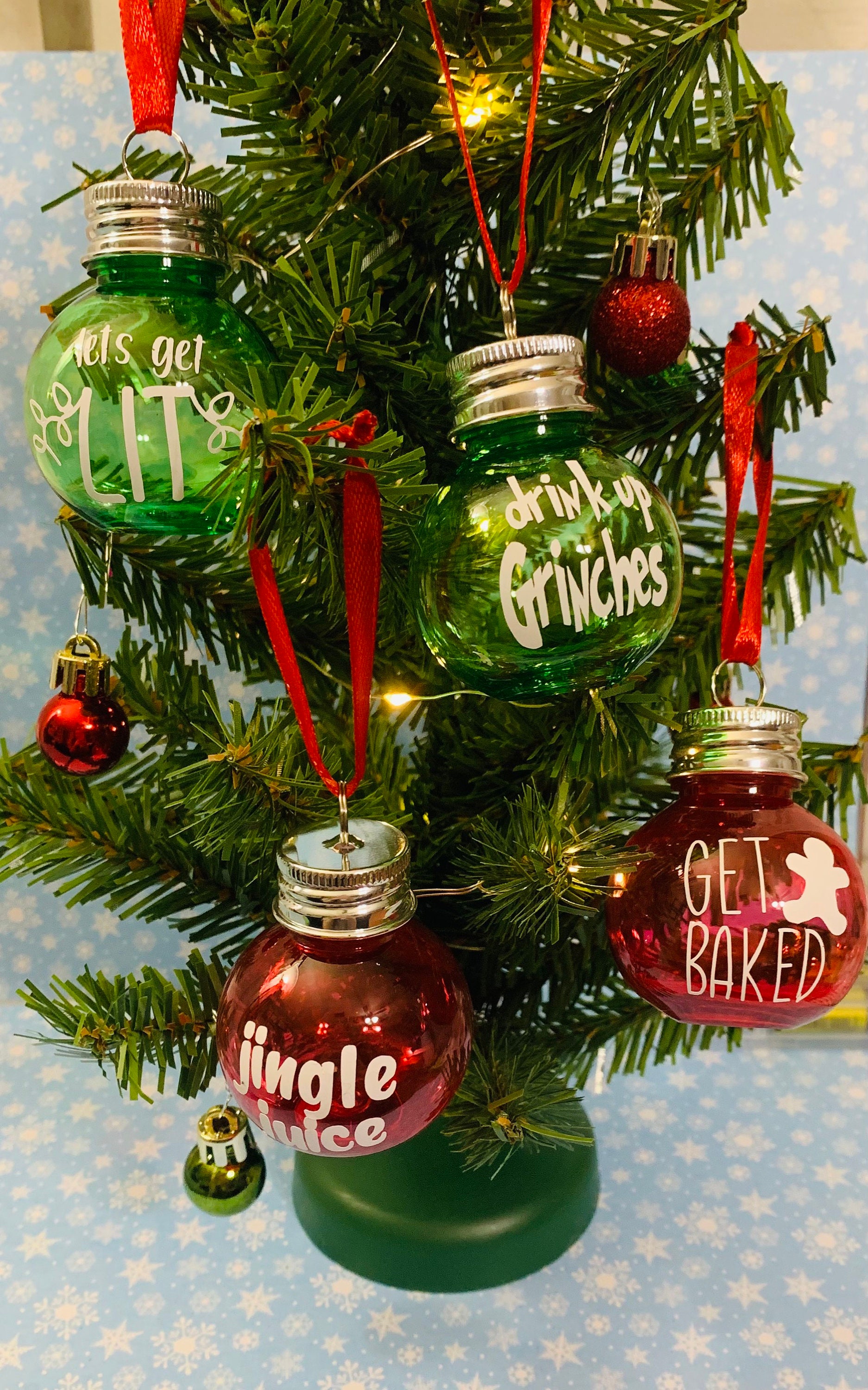 Christmas Ornament Shot Glasses Etsy