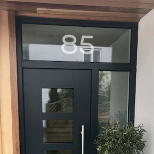 Frosted Etchecd Minimal House Number | Fanlight Stickers Address Building Door Number for Transoms