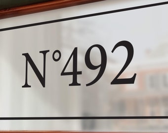 Frosted Fanlight House Number Victorian Style | Personalized Transom House Name Privacy