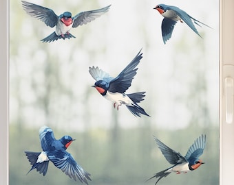 Swallows Window Cling: Anti-Bird Strike Decal, Reusable Sticker