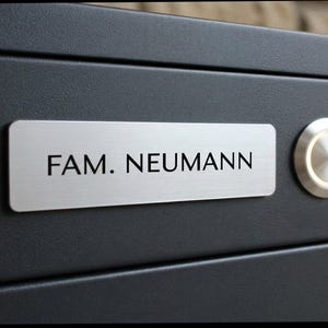 Personalized Doorbell name sign | Engraved silver nameplate