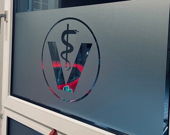 Custom Frosted Window Sticker: Custom Etched Privacy Film with Logo