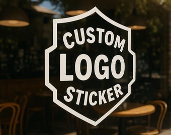 Custom Logo Window Decal: Personalized Business Sign, White Vinyl Sticker