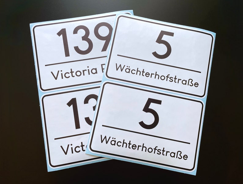 Set of Wheelie Bin Stickers, House Number Decal Street Name, Pack of trash Stickers image 4