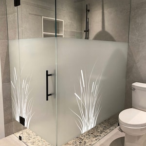 Reeds grass privacy window film custom Etched glass film | reeds, sedge, cane, bulrush, or grass