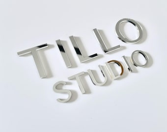 Silver Acrylic Letters, Minimal Font, Custom Sign, Cake Topper, Wall Logo sign