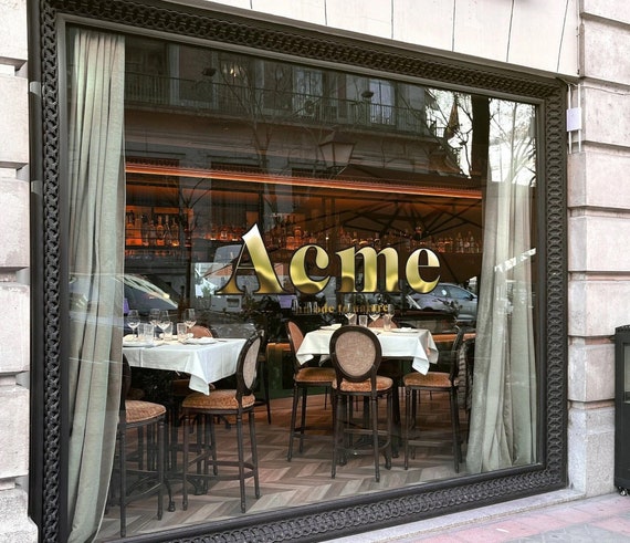 Custom Gold Leaf Effect Window Sticker - Gilding Logo, Gold foil and Black Shadow Vintage Decal