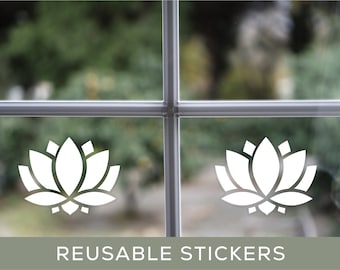 Lotus Flower Window Stickers : Bird Anti Strike Decal