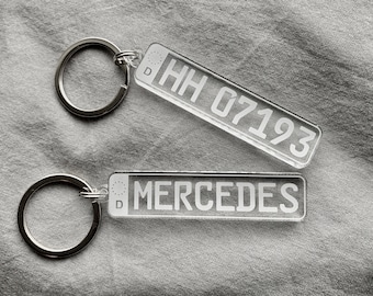 Personalized License Plate Keychain | Custom Car Keychain | European Mini License plate