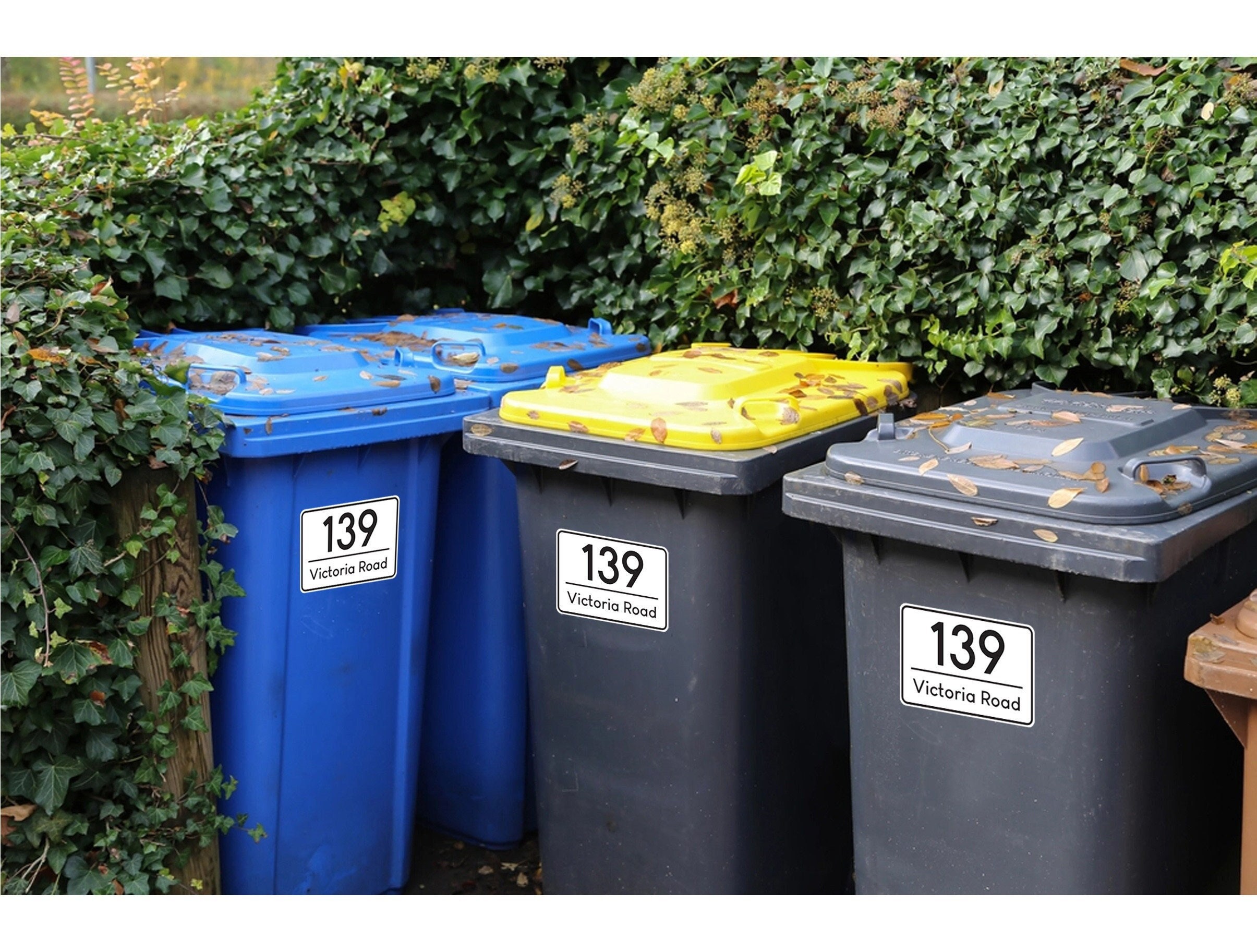 Laminierte Recycling Mülleimer Aufkleber für draußen und drinnen