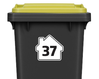 Personalised Garbage can Label | Wheelie bin stickers with street number | Custom Number decal