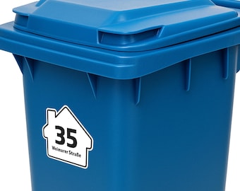Wheelie Bin Number Stickers: Set of 4 Trash Sticker Decals