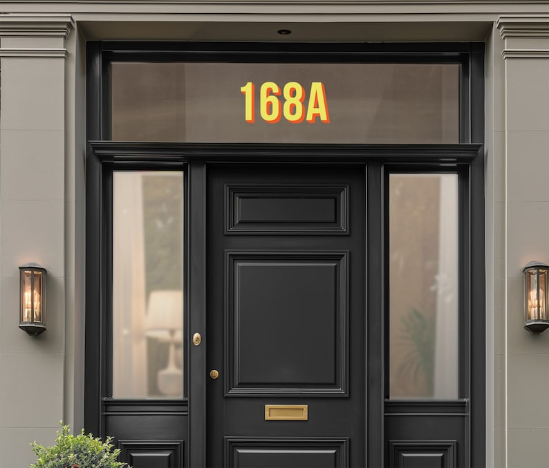 Unique House Number Sticker for Transom Window | Personalised Fanlight ...