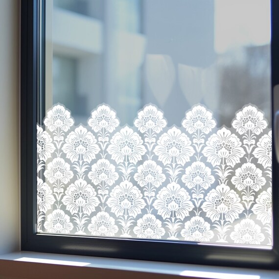 Window cling Art deco pattern | Privacy film reusable sticker | Static Cling