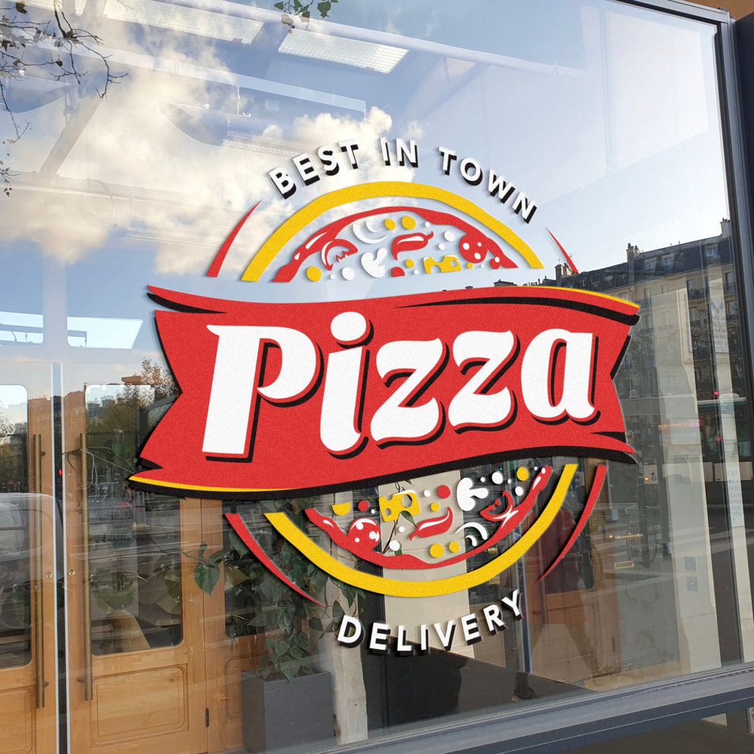 Custom Restaurant Pizzeria Pizza Delivery Window Sticker: Personalized ...