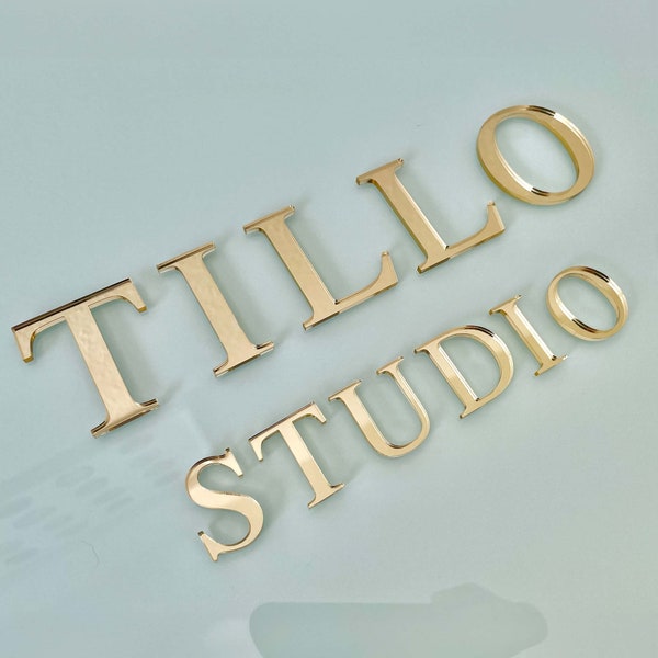Letras acrílicas doradas / Letrero acrílico personalizado / Decoración con nombre para bodas