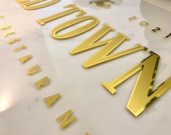 Custom Gold Leaf Effect Window Sticker: Business Logo Decal