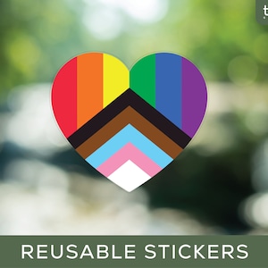 LGBTQ Progress Pro Flag Heart reusable stickers | Gay pride, Pride month, Equality