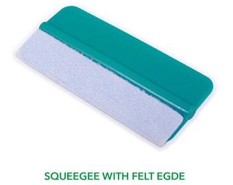 2-Piece Plastic Felt Squeegee Set - Decal Application Tool For Vinyl, Window Tint & Wallpaper