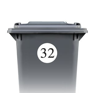 Étiquette de poubelle personnalisée | Autocollants pour poubelles avec numéro de rue | Sticker numérique personnalisé