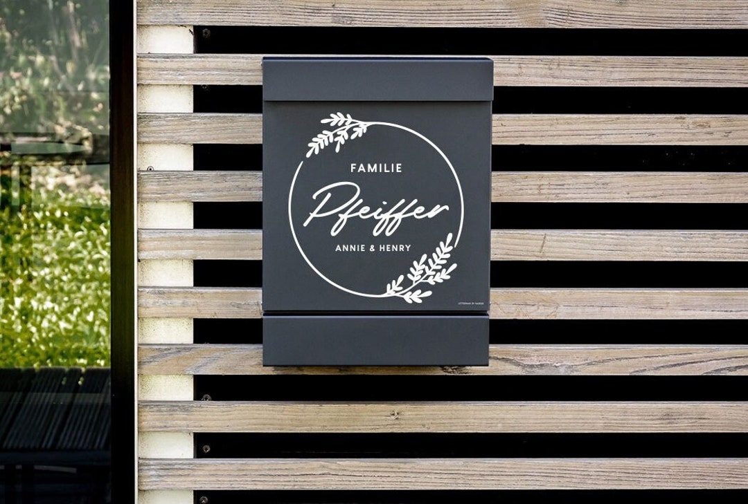 Personalised Letterbox Leaf Sticker With Names Etsy