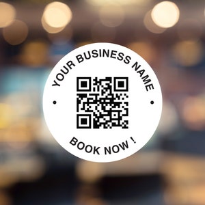 Etiqueta de ventana con código QR / Código QR personalizado para su sitio web o enlace / Sitio web de reservas de menú, reseñas de Google y más