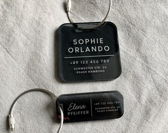 Personalised set of Luggage Name Tags |  Translucent Acrylic Travel Tag | Wedding Favors Bridesmaid Gift