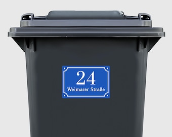 Printed Garbage Can Sticker Custom House Number and Street Name