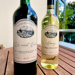 Faire-part personnalisé étiquette de vin pour une grossesse, un anniversaire ou un mariage