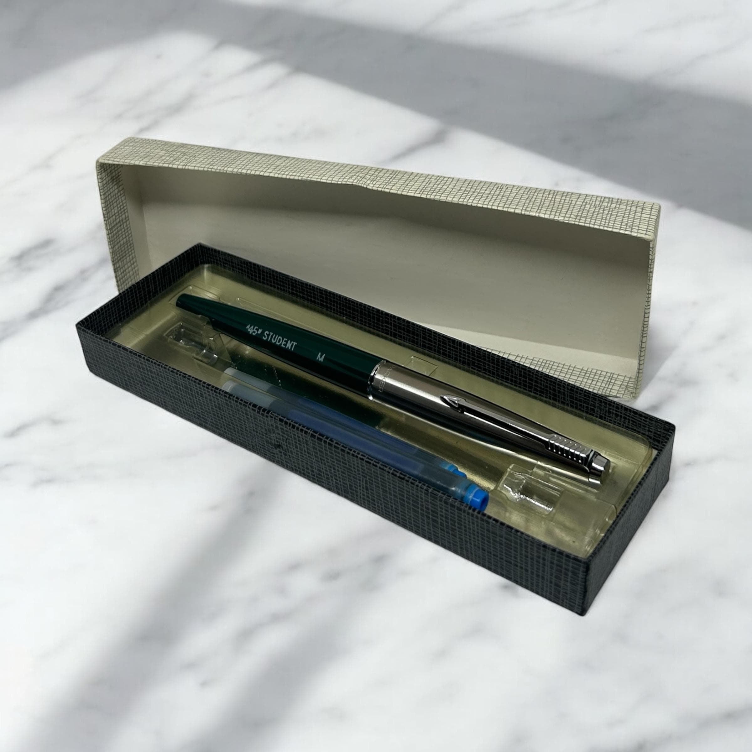 ダークブルー 万年筆 矢印クリップ付き中古 Parker 45 - Etsy 日本