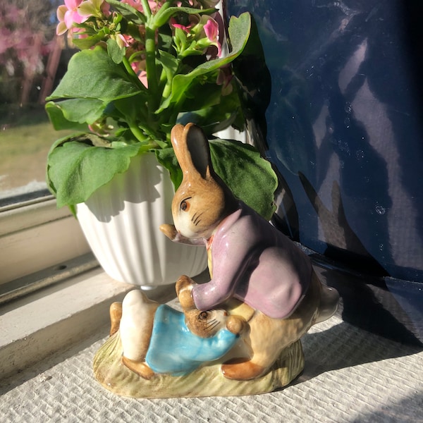 Belle figurine vintage Beswick Angleterre « Mr Benjamin & Peter Rabbit » par Beatrix Potter