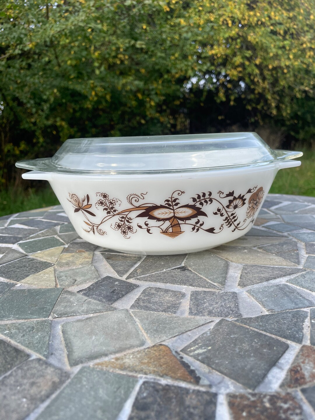 Vintage Pyrex England JAJ Brown Vine Casserole Dish - Etsy