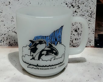 vintage Glasbake Niagara Falls Canada Tasse en verre de lait