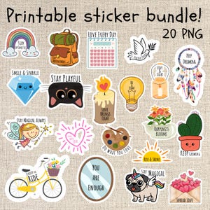 Inspirational Sticker Bundle | Positive Quote Stickers | Motivational Digital Stickers Set