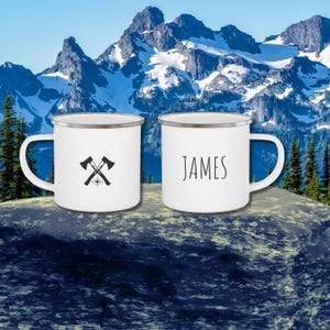 Personalized Enamel Camping Mug | Custom Camping Cup | Vintage Style Outdoor Drinkware | Gift for Adventurers, Hiking, Travel