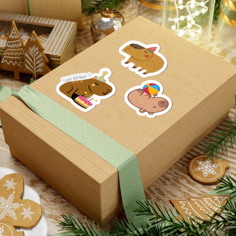 Cute Capybara Stickers, Cappy Birthday Kids Gift, Kiss-cut Sticker Pack ...