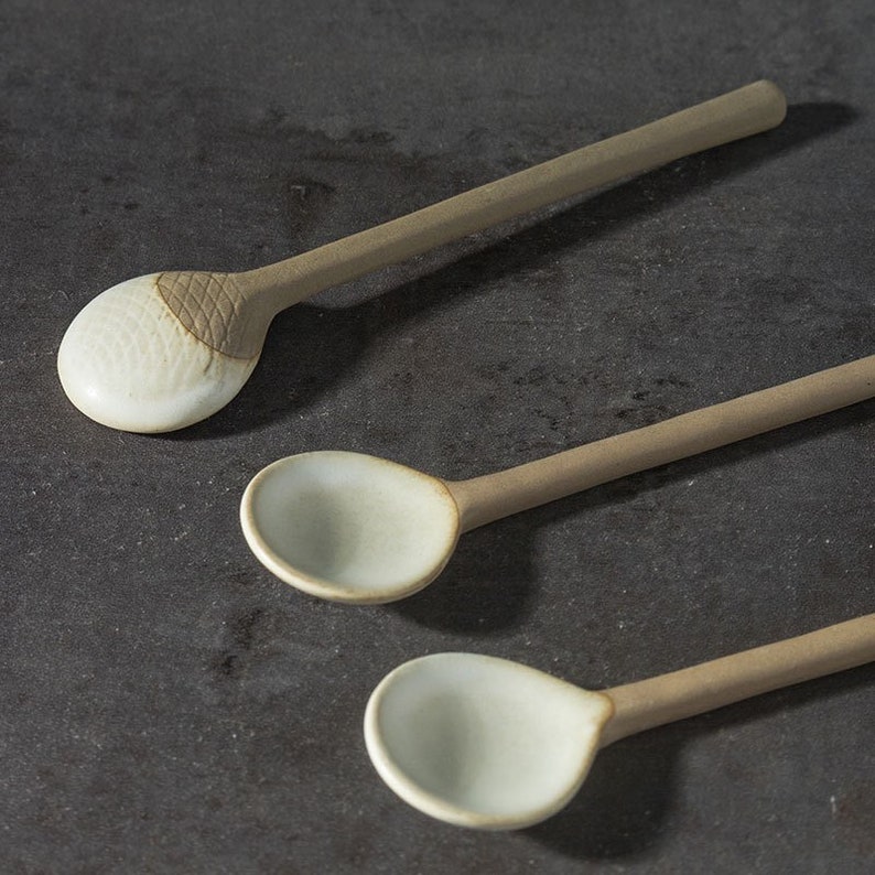 Handmade Ceramic SMALL Coffee Spoon Gift image 1