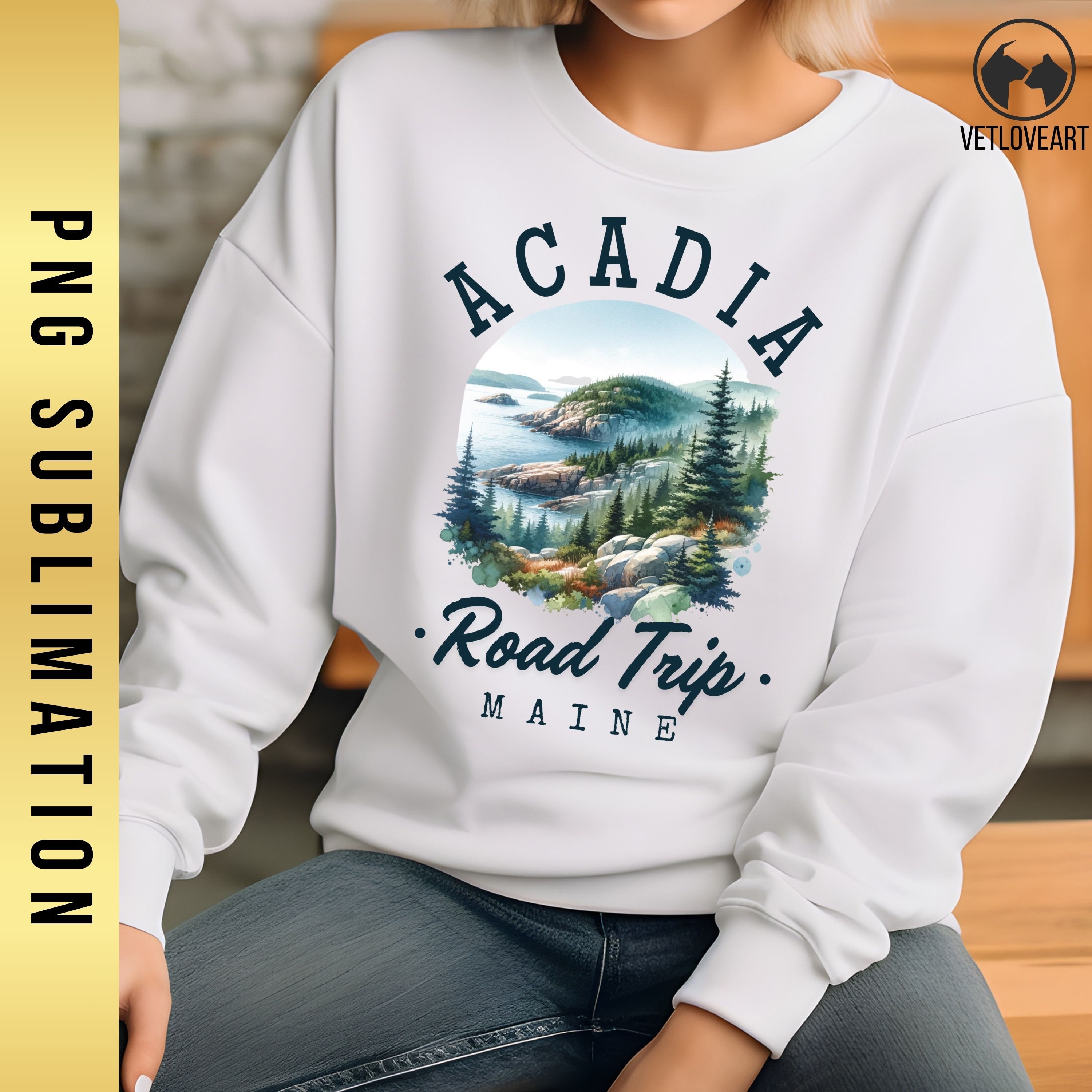 Acadia National Park Road Trip PNG: Sublimation Design (digital ...