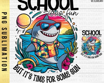 Summer Shark PNG: Beach Boy, End of School Year (Digital Download)
