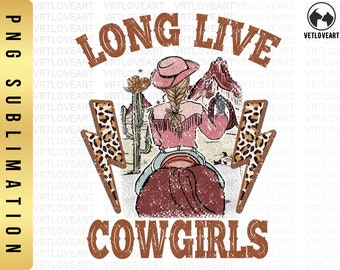 Retro Cowgirl PNG: Western Sublimation Design (Digital Download)
